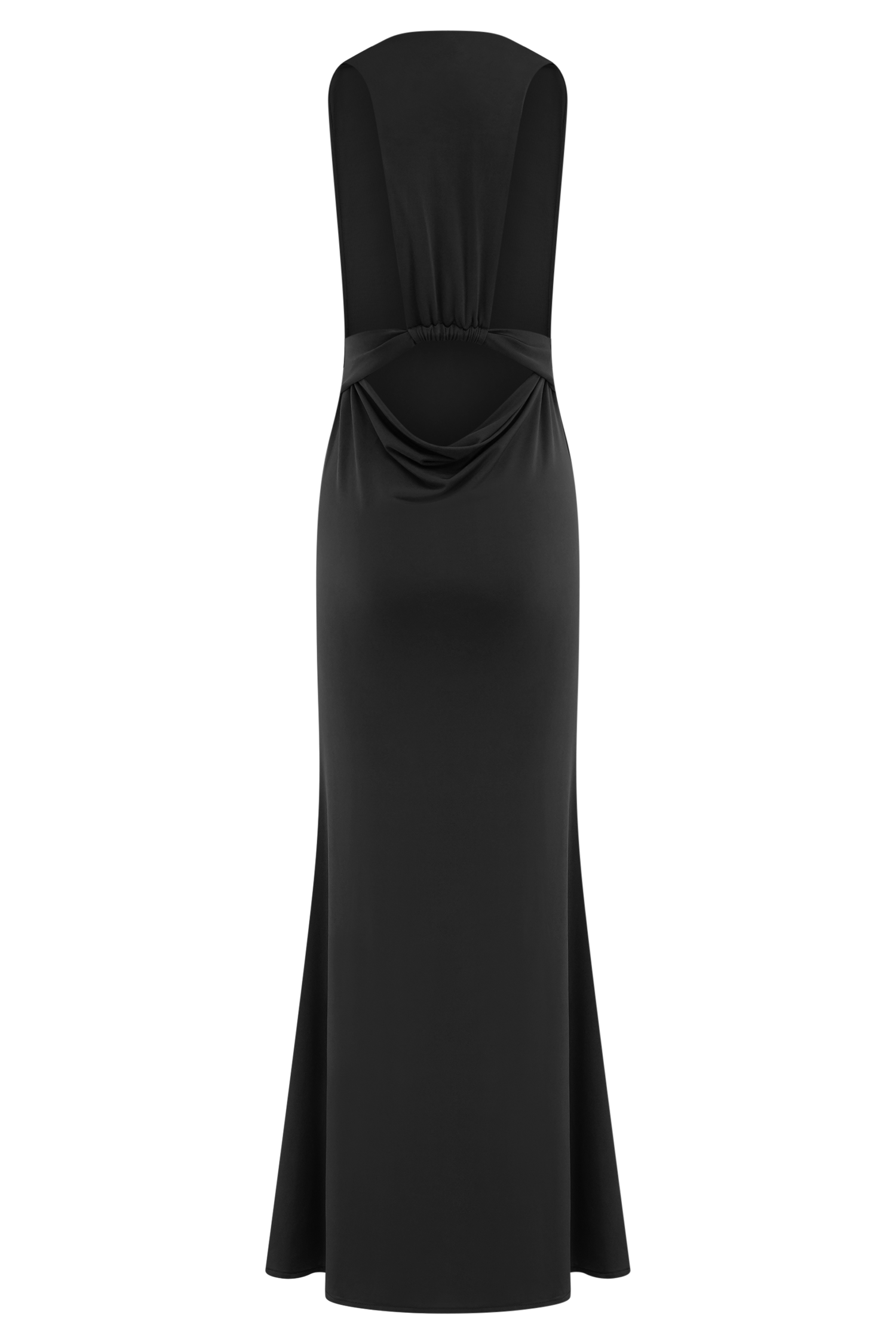 Elke Slinky V Neck Maxi Dress - Black