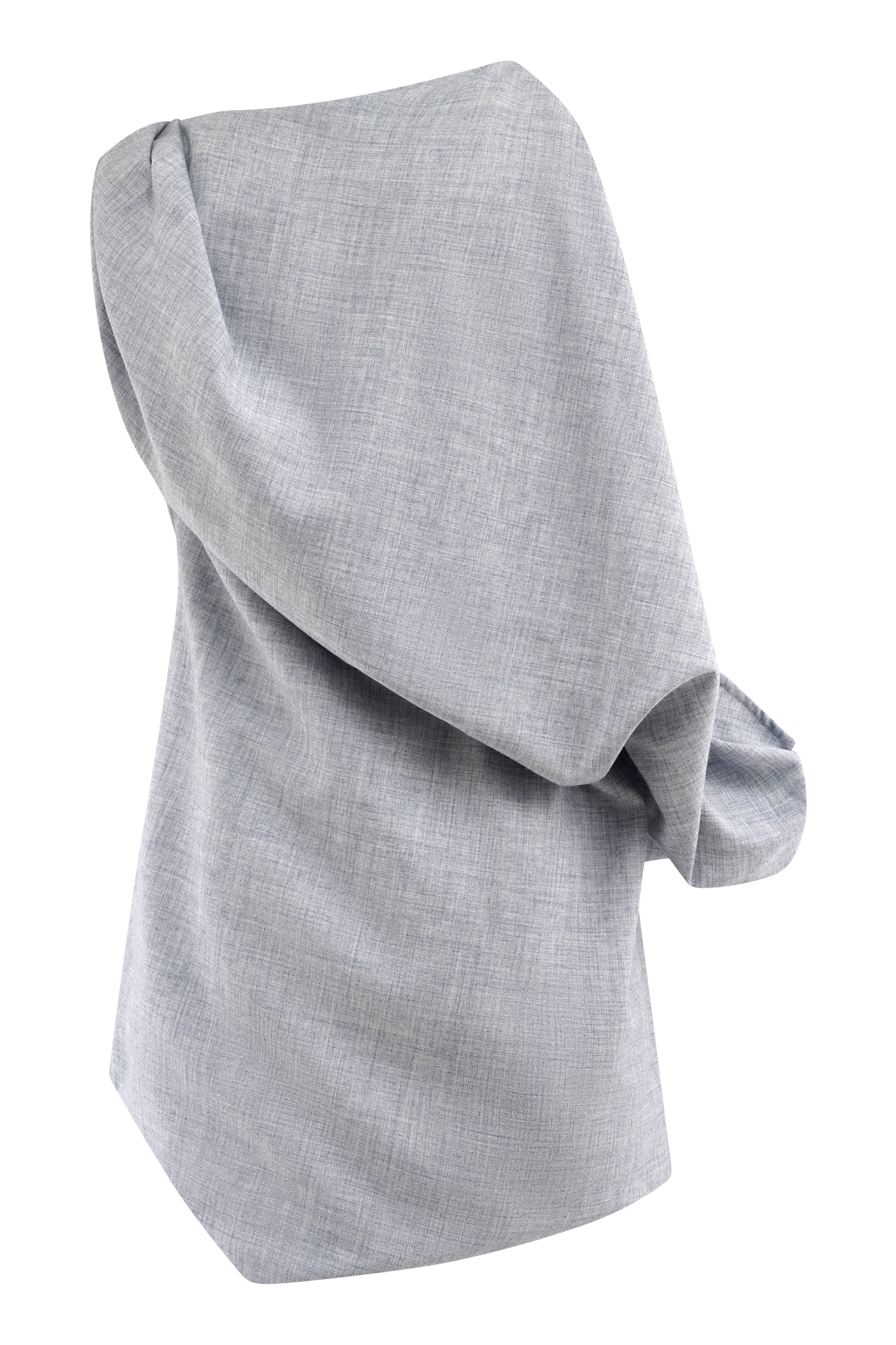 Gabriella Draped Mini Dress - Charcoal Blue Marle