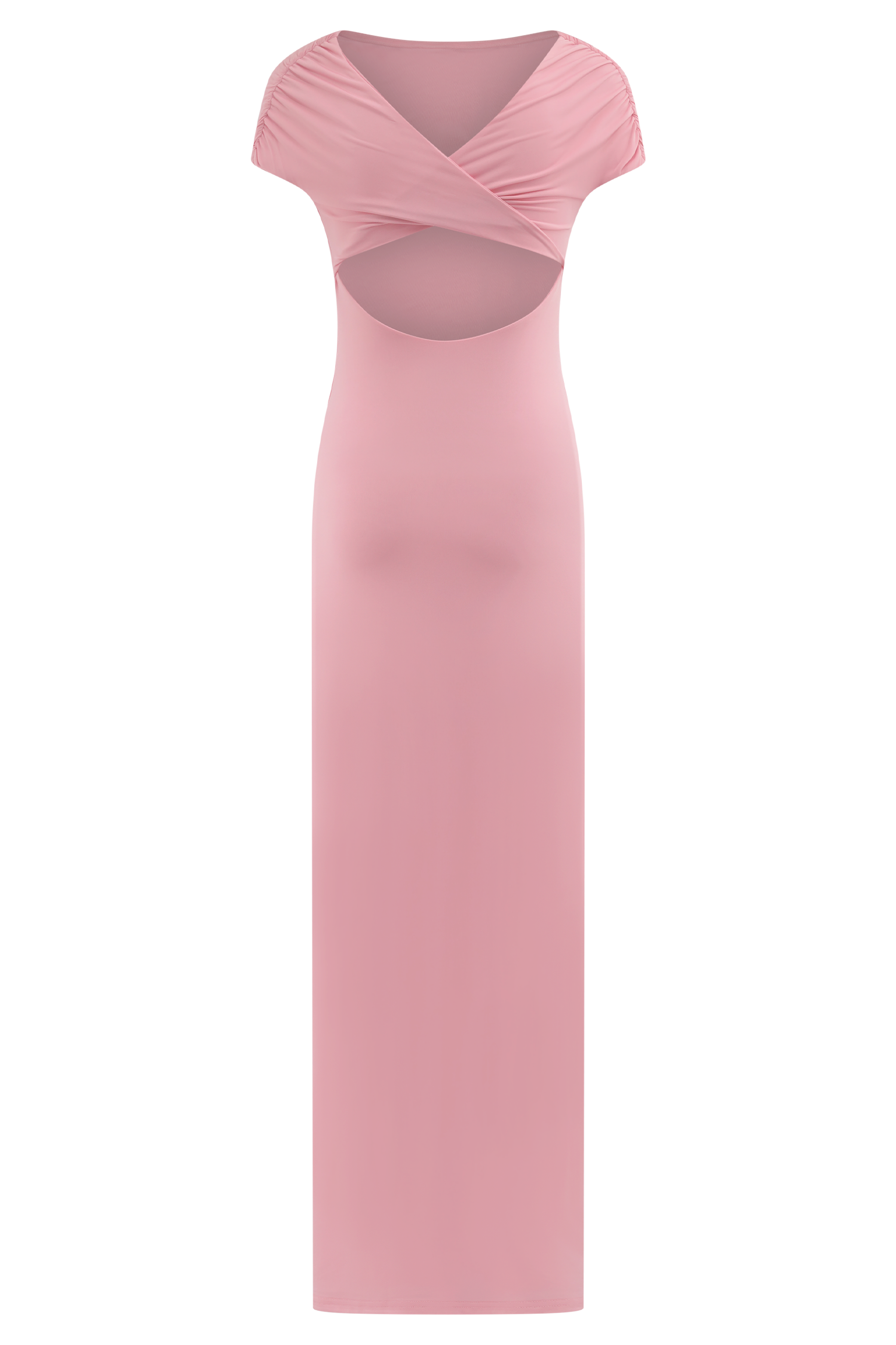 Imogen Off Shoulder Slinky Maxi Dress - Candy Pink