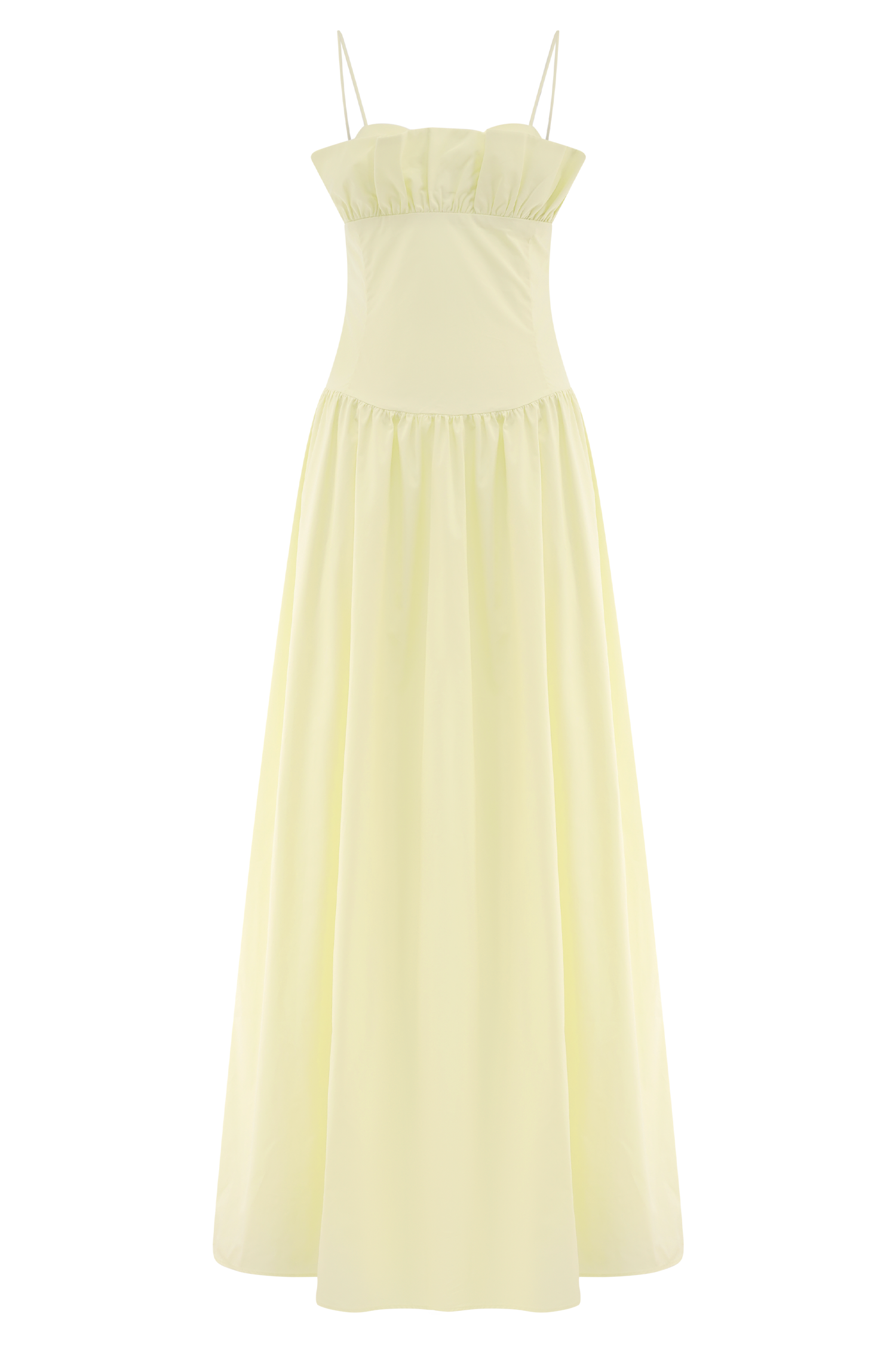 Janis Cotton Frill Maxi Dress - Lemon