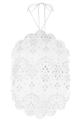 Kensley Broderie Halter Top - White