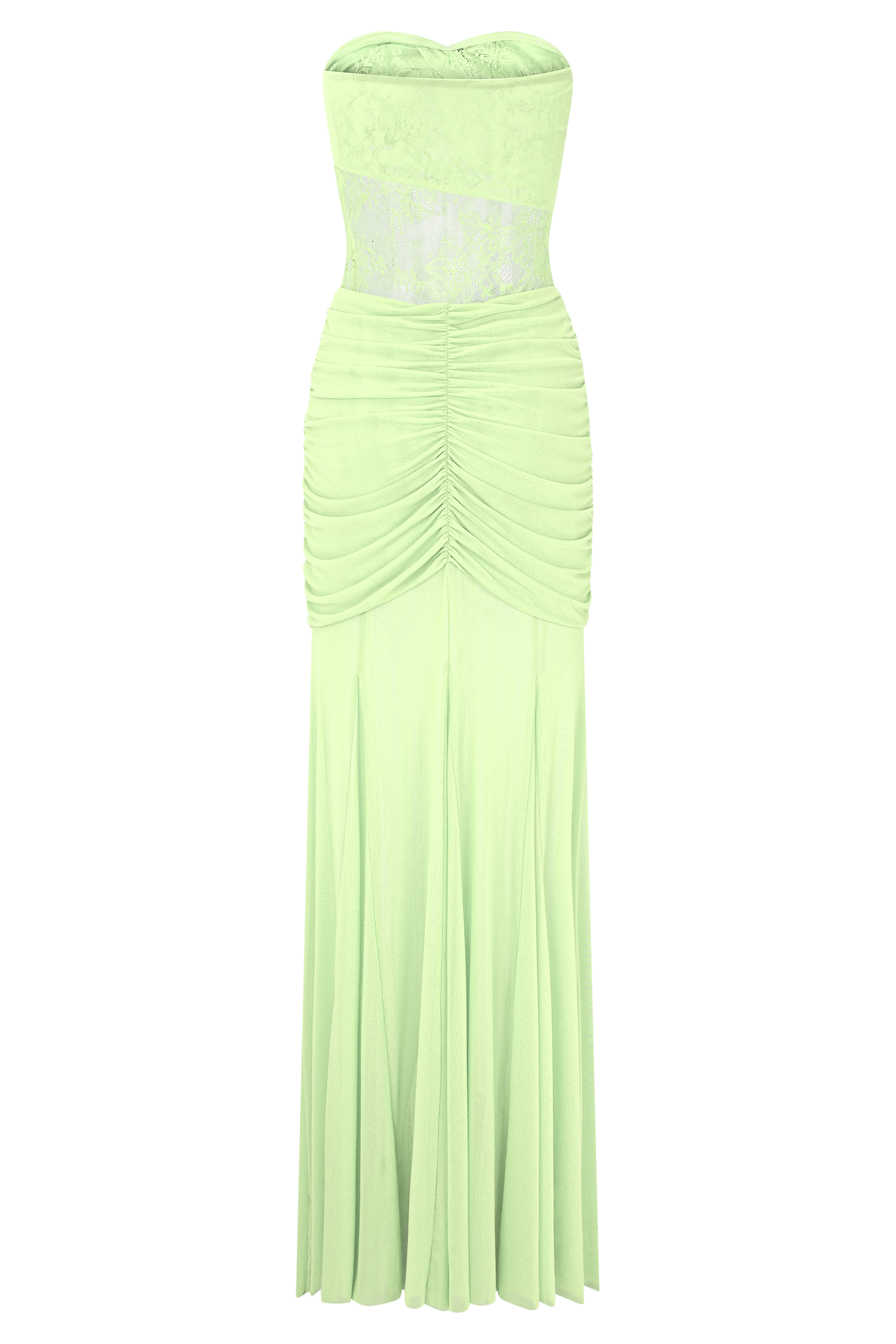 Khadijah Lace And Mesh Maxi Dress - Sage
