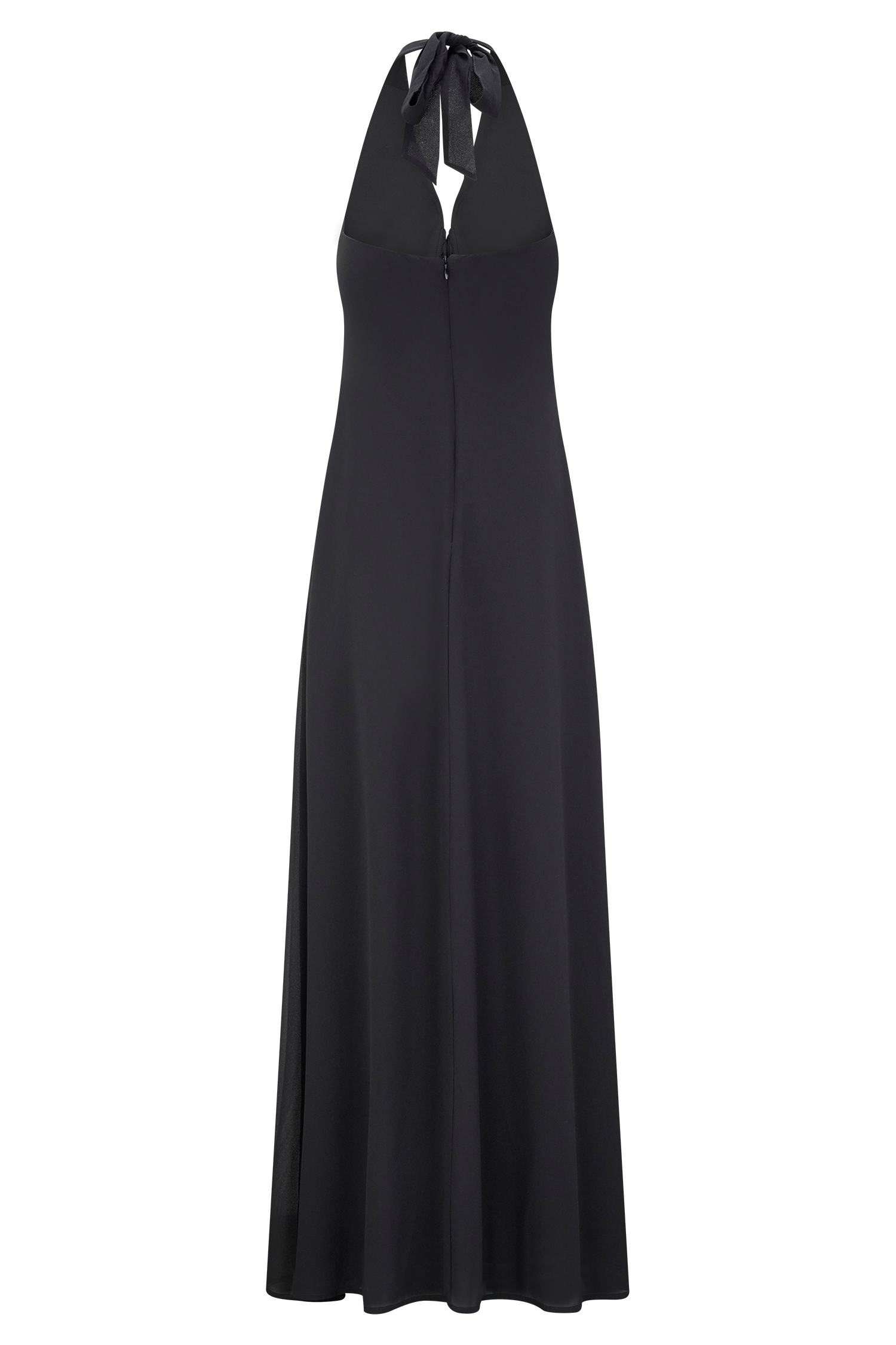 Malakhai Chiffon Halter Maxi Dress - Black