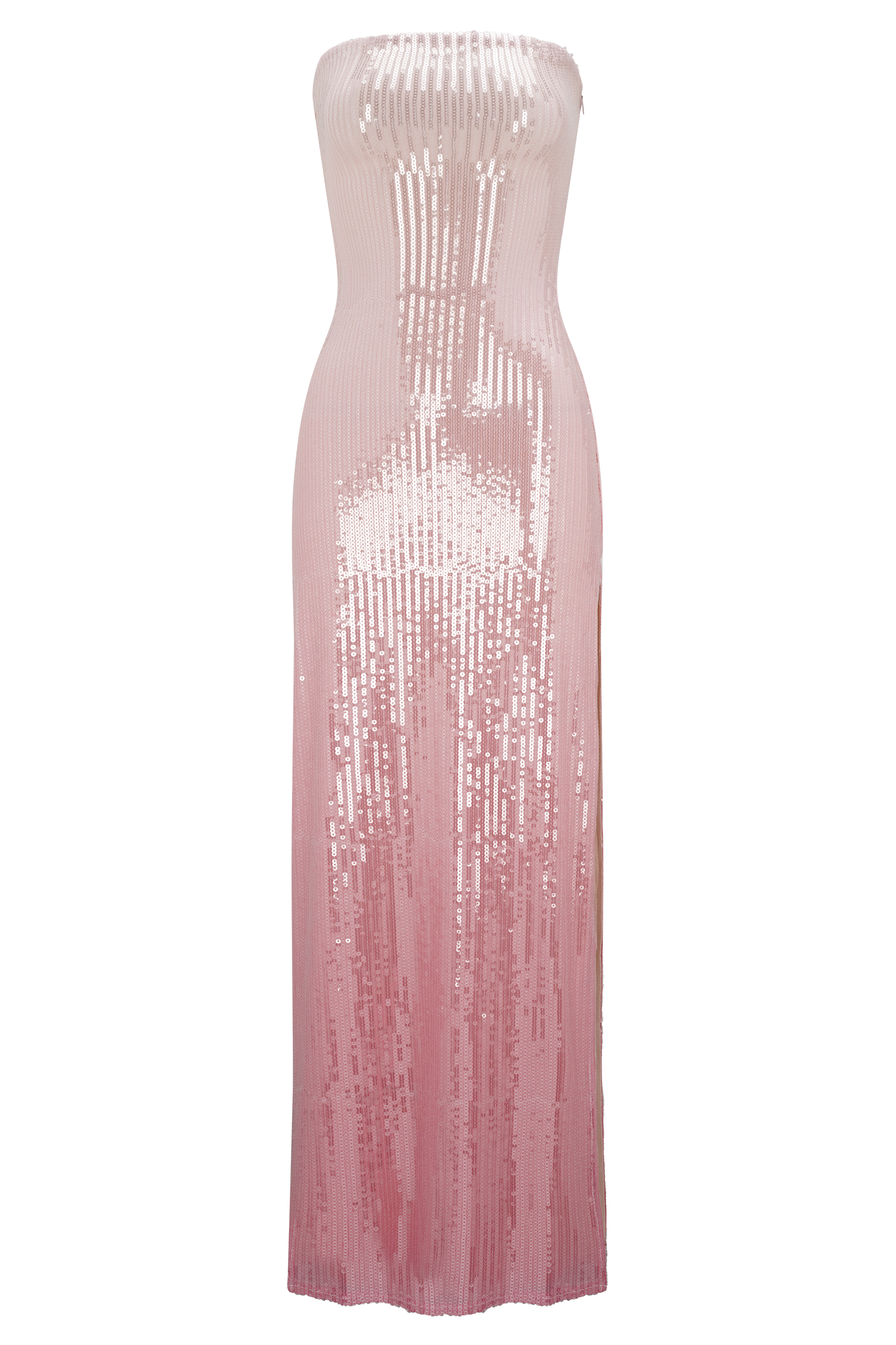 Miranda Strapless Sequin Maxi Dress - Ombre Pink