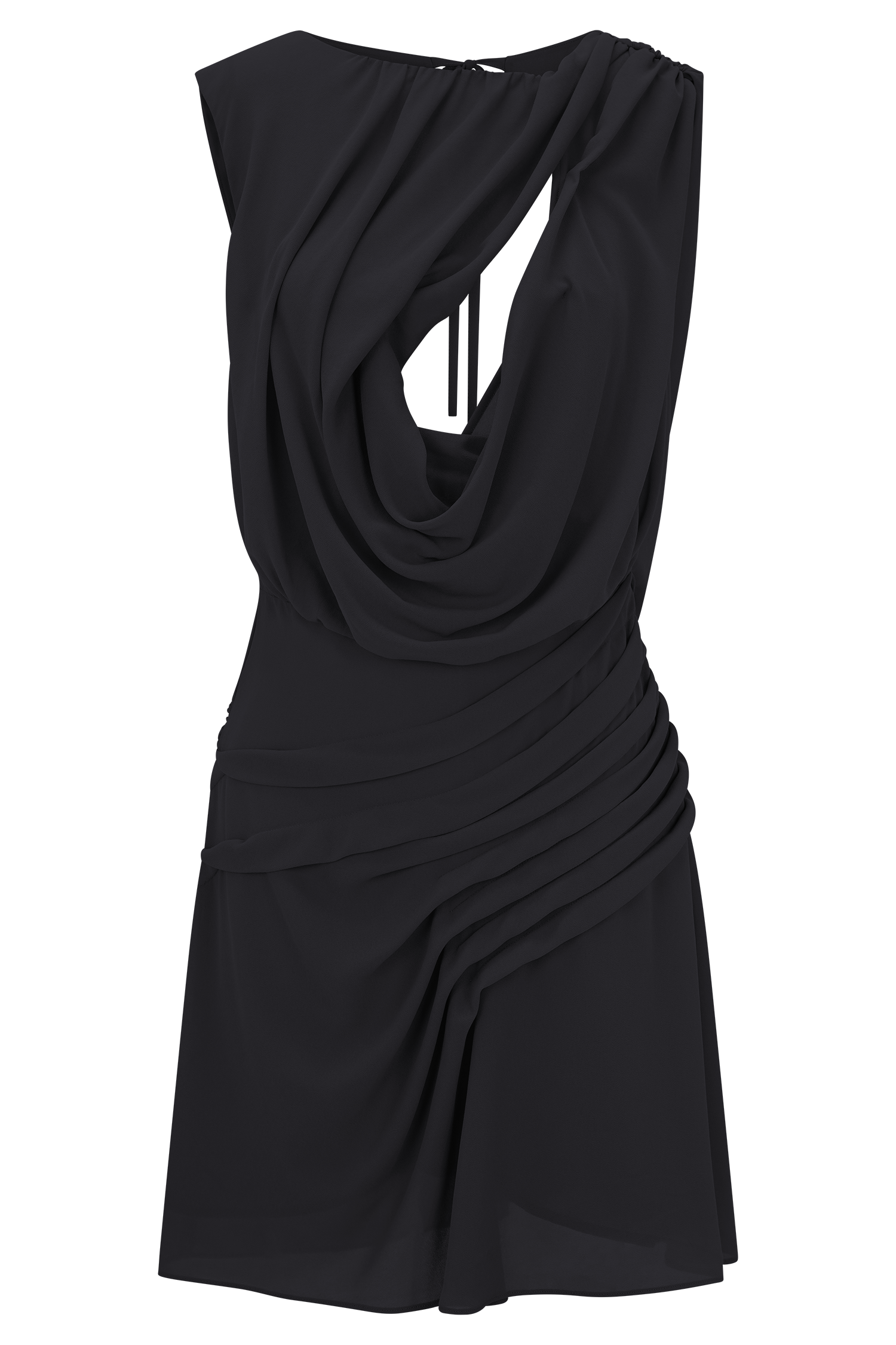 Oria Chiffon Mini Dress - Black