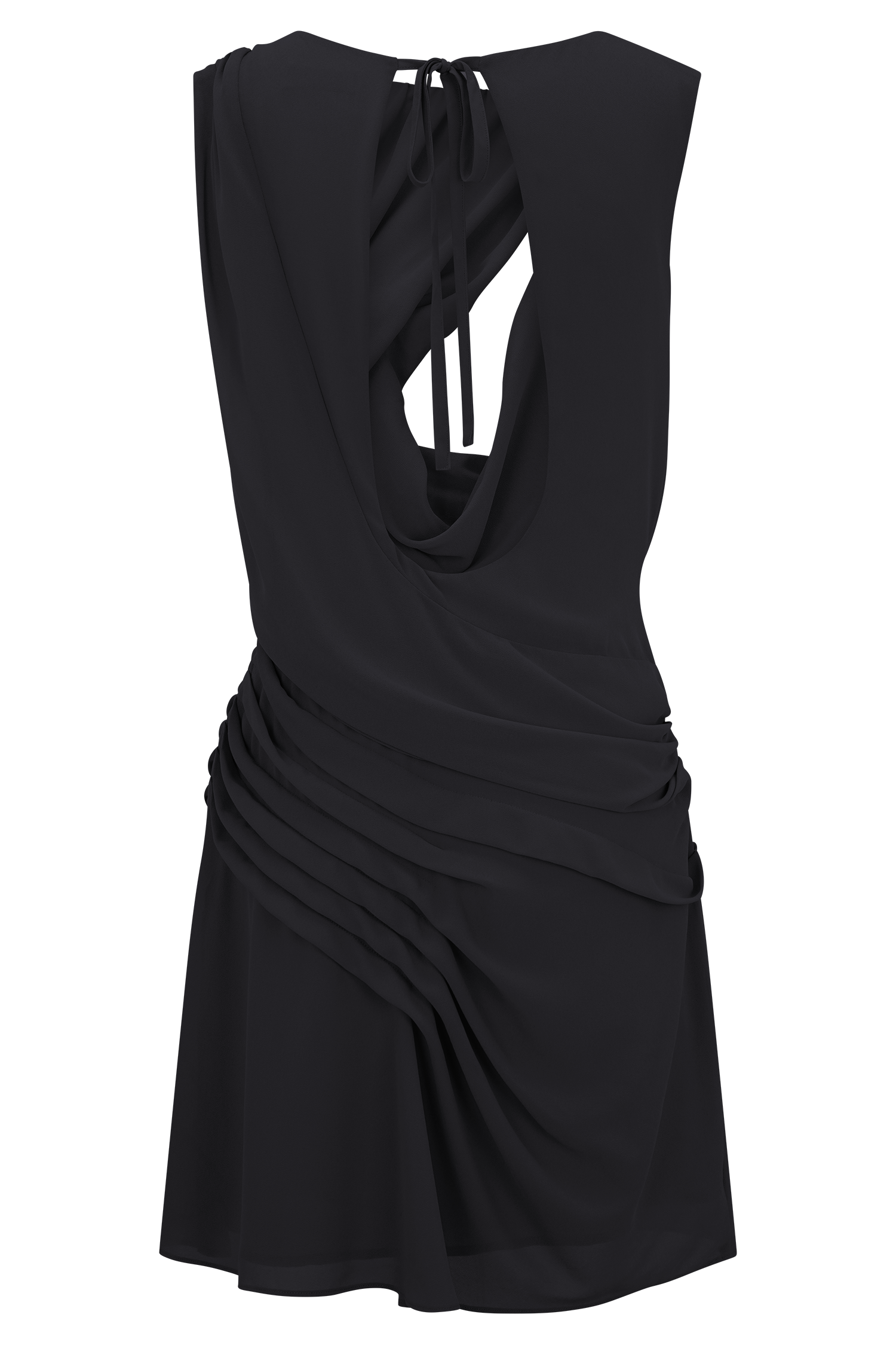 Oria Chiffon Mini Dress - Black