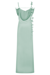 Rosalie Floral Chiffon Maxi Dress - Lagoon