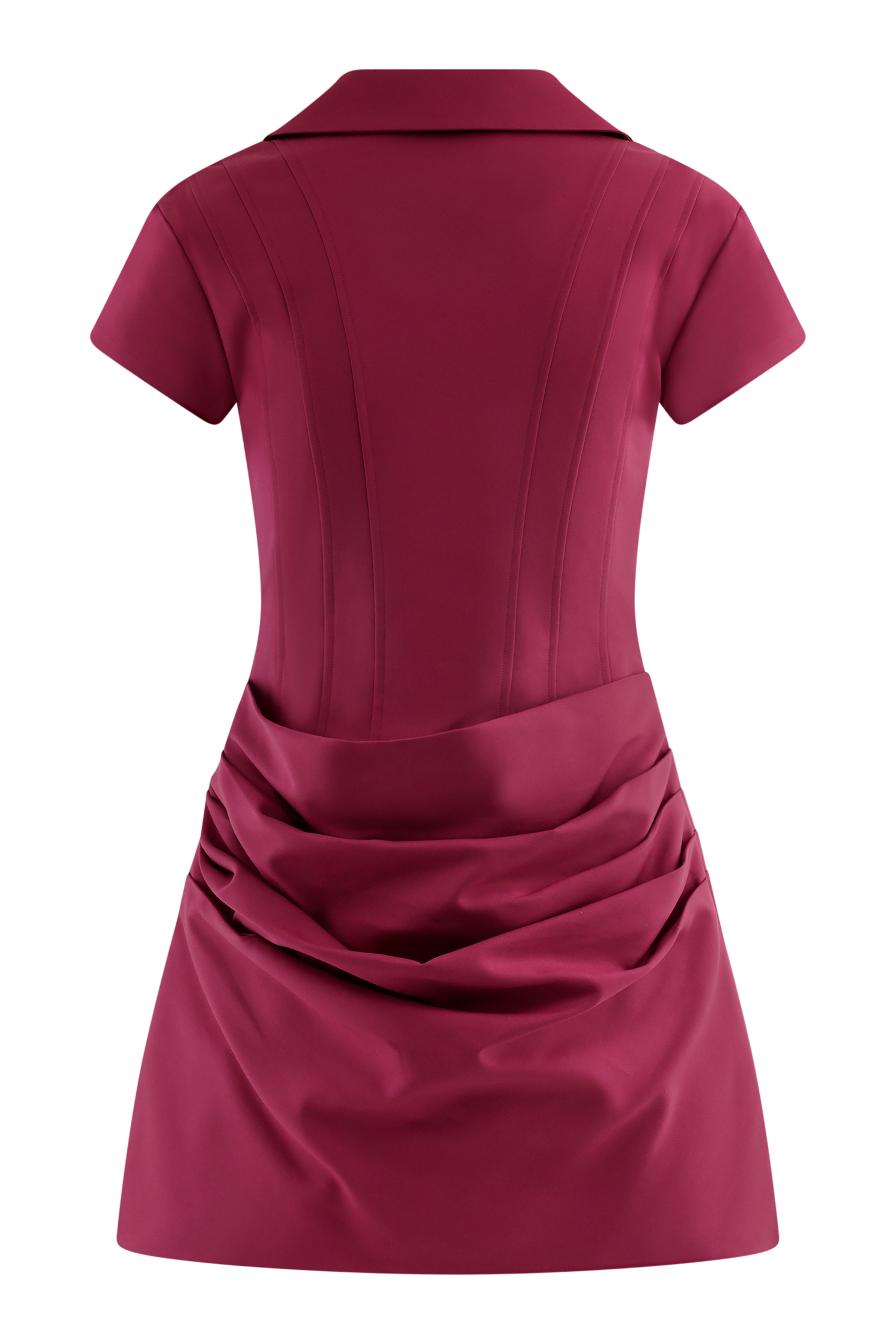 Tarryn Collared Cotton Mini Dress - Dragonfruit