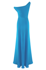 Jacinta One Shoulder Maxi Dress - Cyan Blue