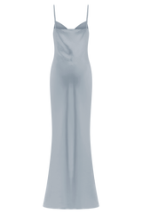 Lilly Sweetheart Satin Maxi Dress - Frosted Blue