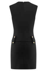 Scheana Stretch Crepe Mini Dress - Black